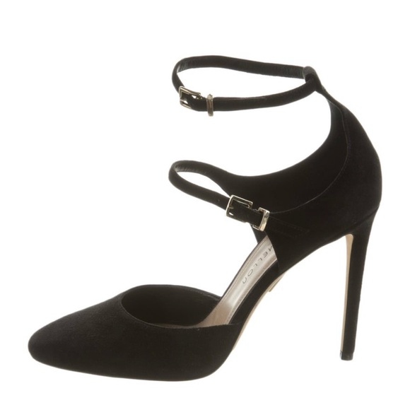 Tamara Mellon black suede D'Orsay pumps size 37 ASO Meghan Markle - Picture 1 of 9